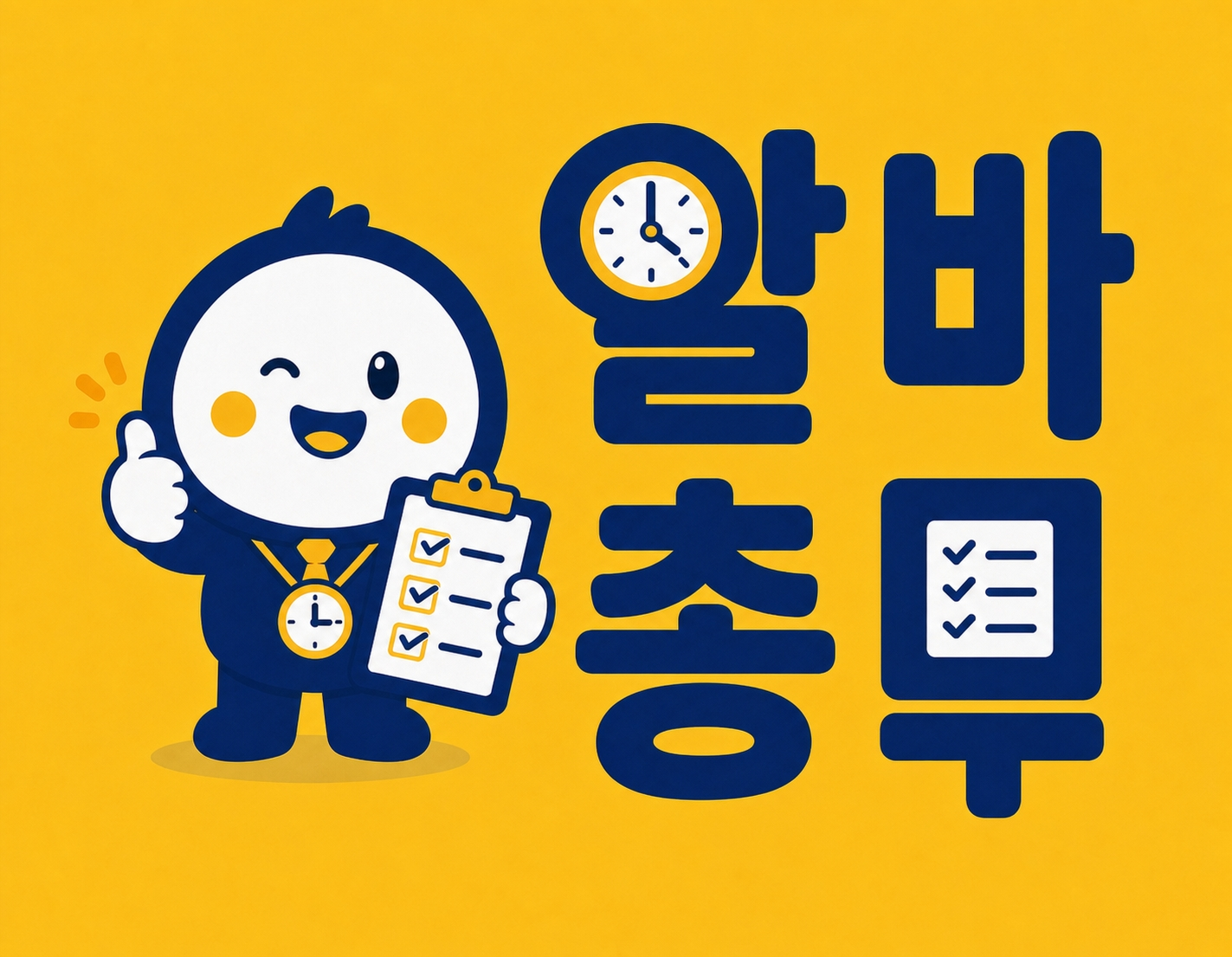 알바총무 마스코트 — 알바 출퇴근과 급여정산을 자동화하는 SaaS